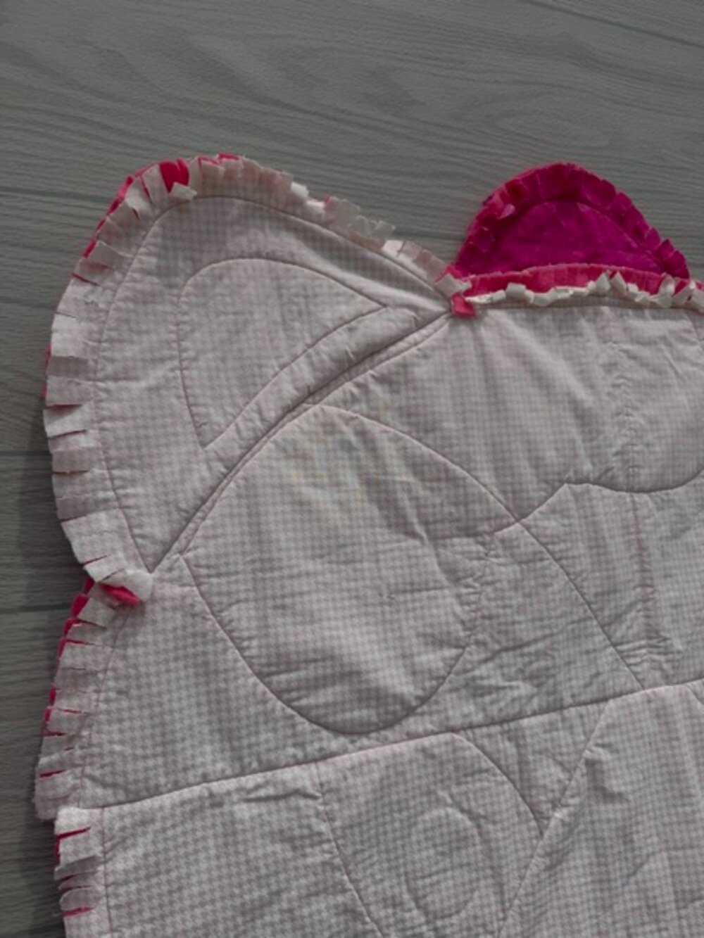 Homemade Small Hello Kitty Pink, White & Black Rag Quilt - Picture 10 of 10